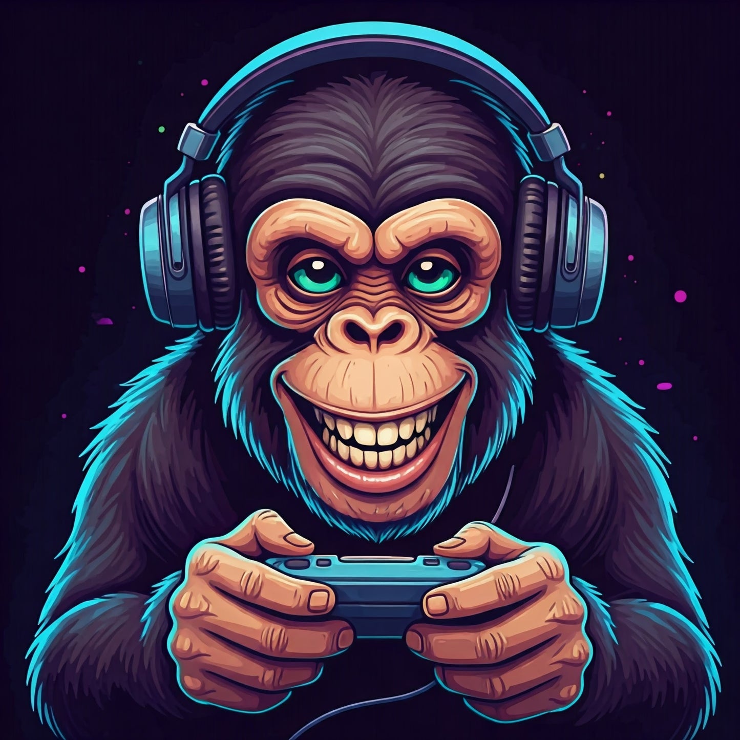 Gamer Monkey Cartoon Art Collection 17 Image Bundle