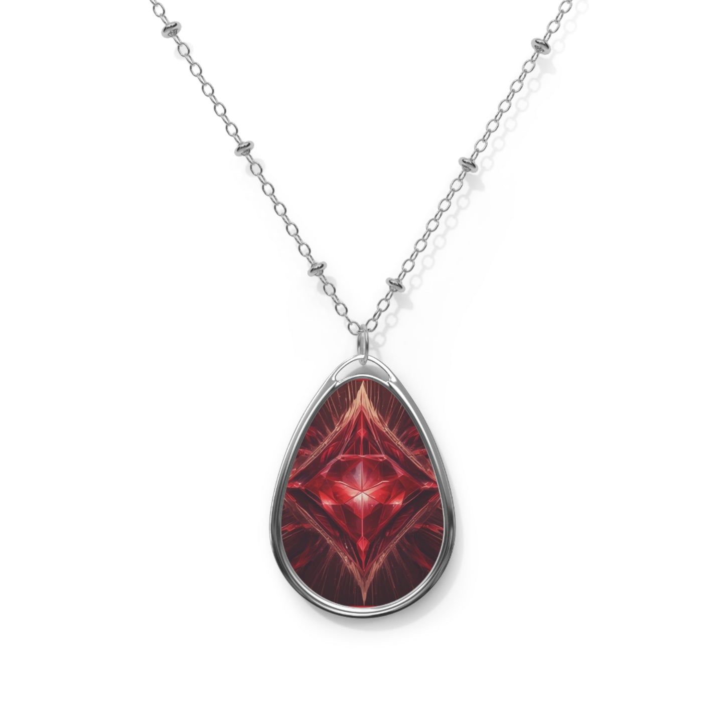 Artistic Ruby Oval Necklace