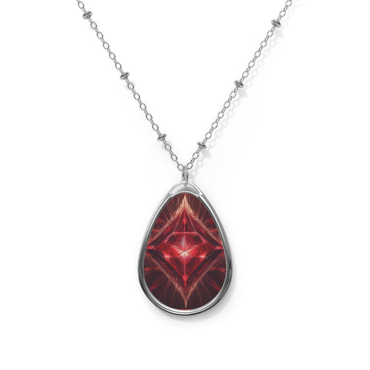 Artistic Ruby Oval Necklace
