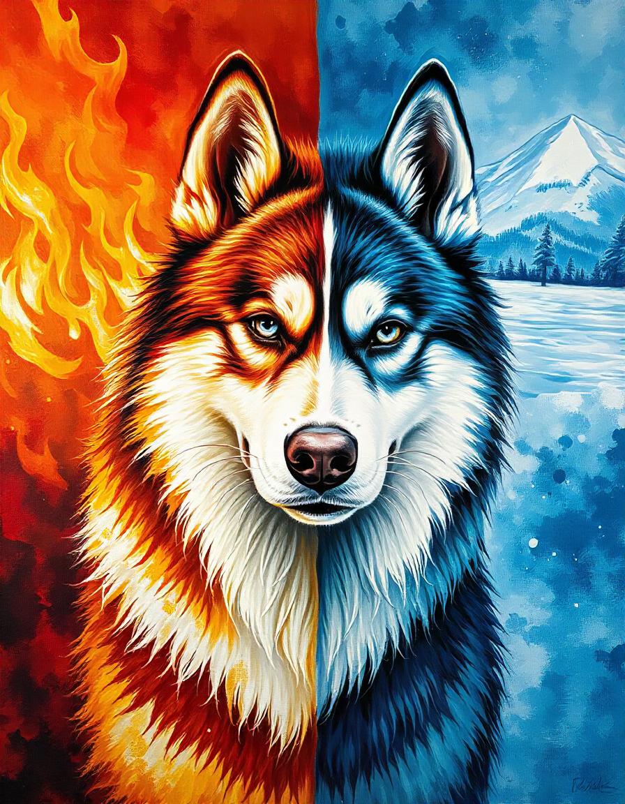 Fire and ice Huskey pack of 6