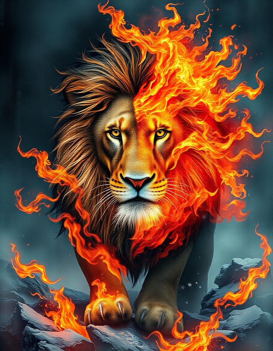 Fire and ice Lion pack of 11