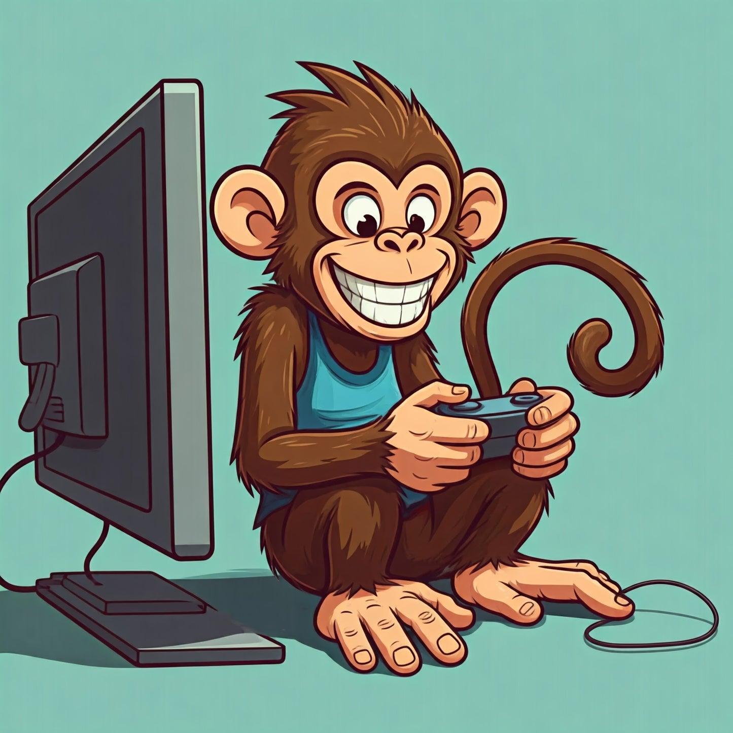 Gamer Monkey Cartoon Art Collection 17 Image Bundle