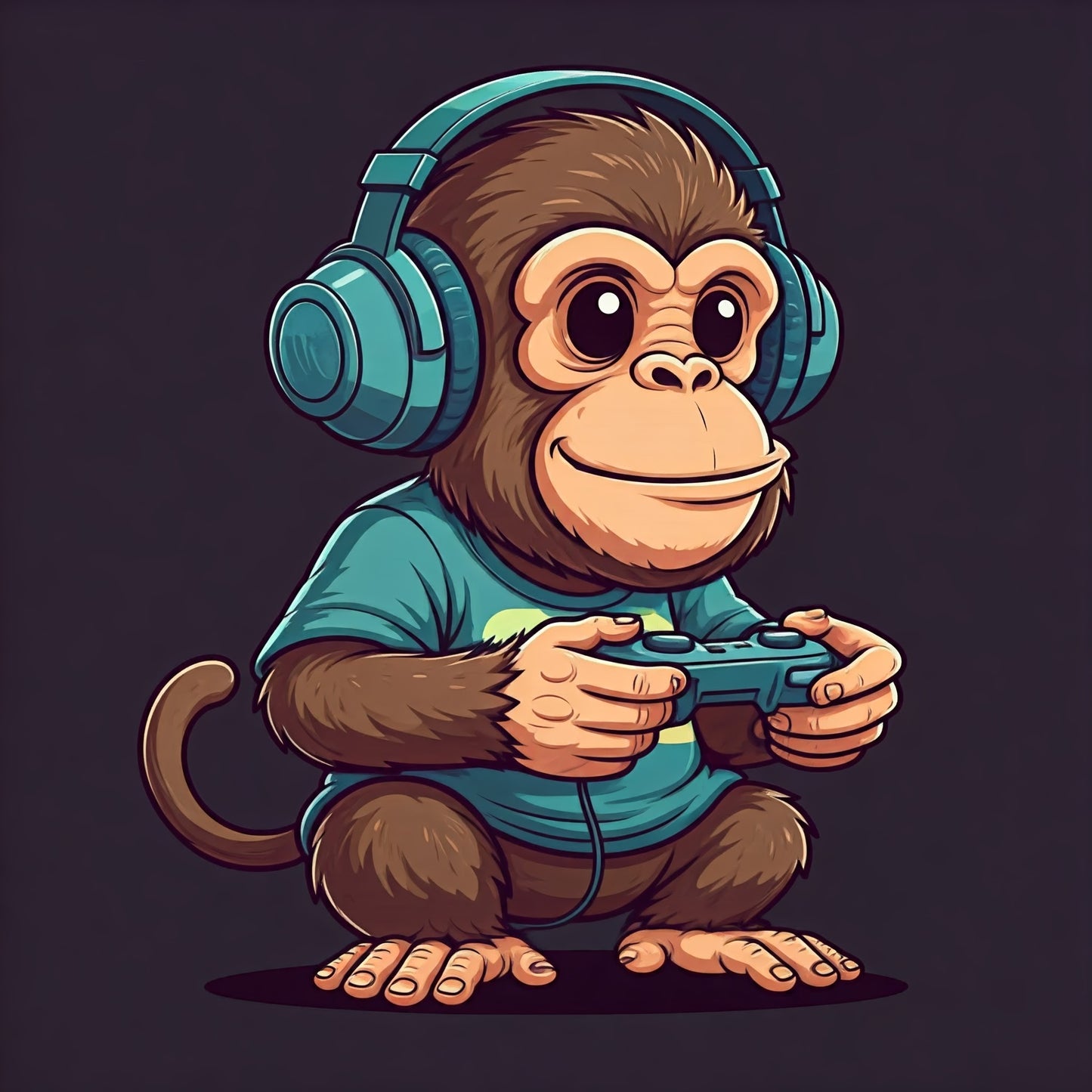 Gamer Monkey Cartoon Art Collection 17 Image Bundle