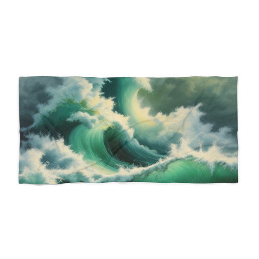 Crashing Waves Beach Towel