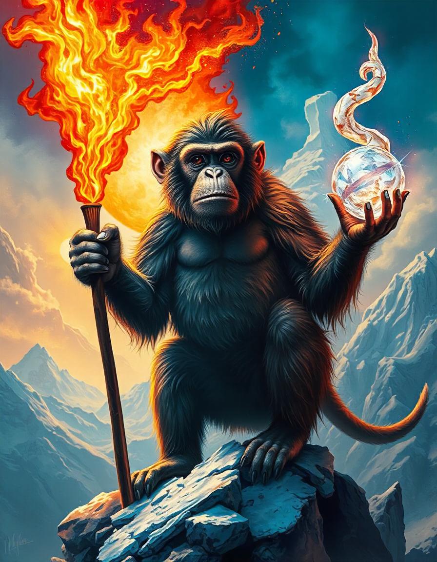 Fire and Ice Monkey collection of 7