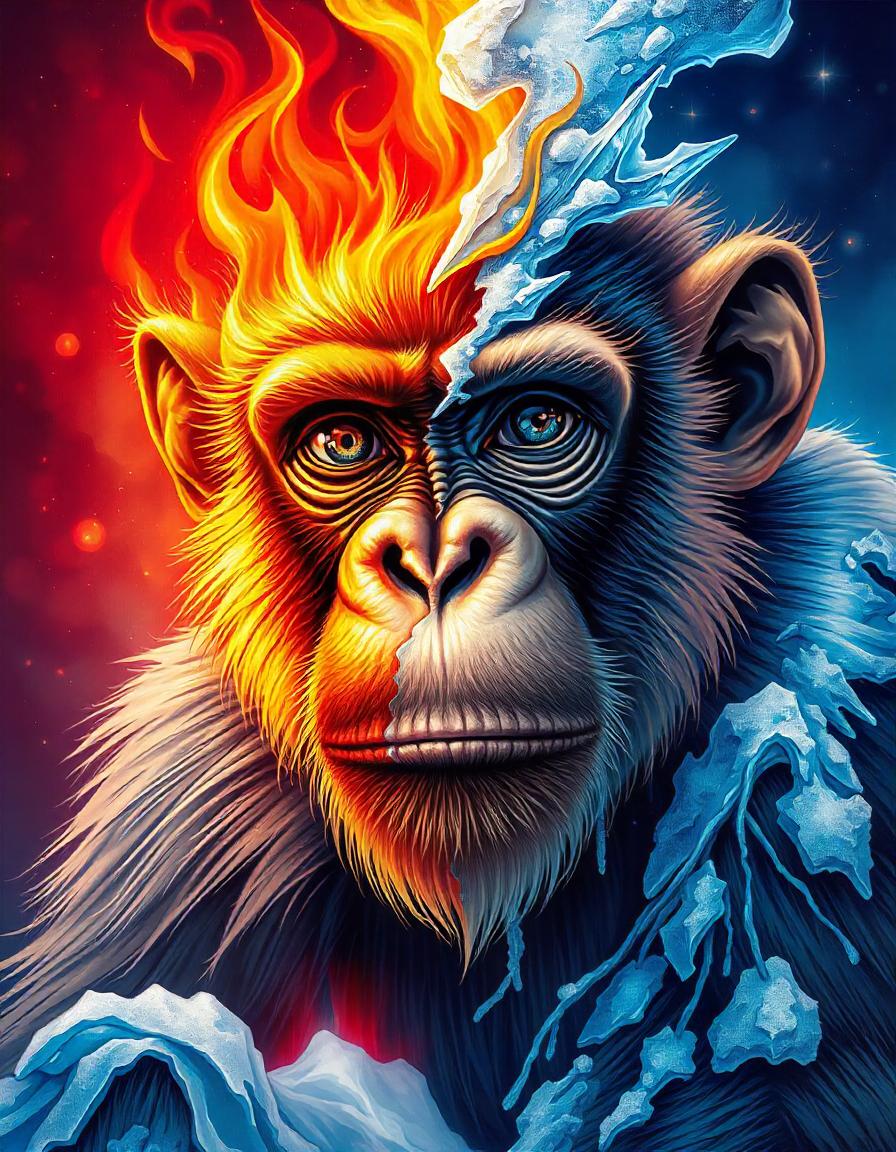 Fire and Ice Monkey collection of 7