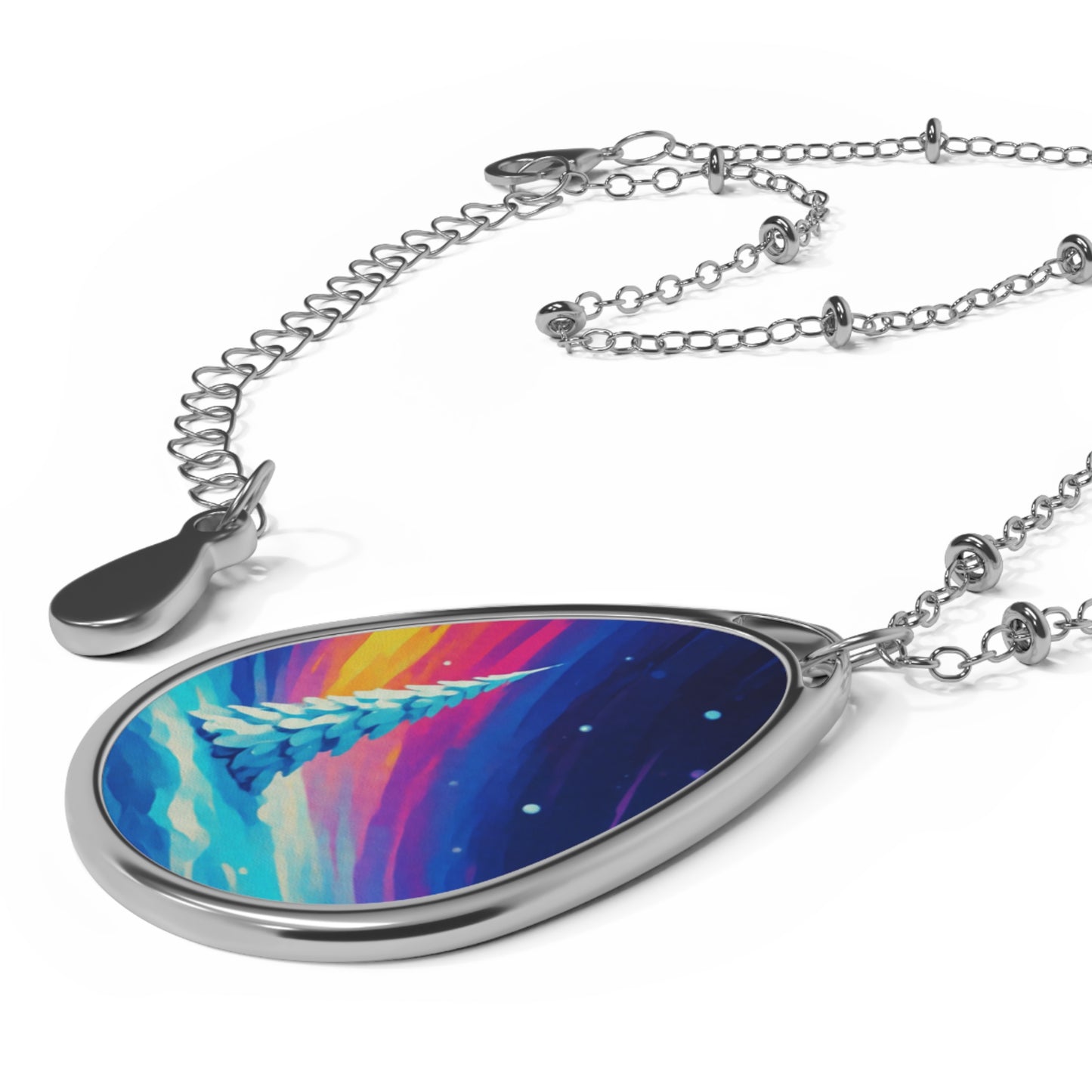 Whimsical Winter Oval Necklace