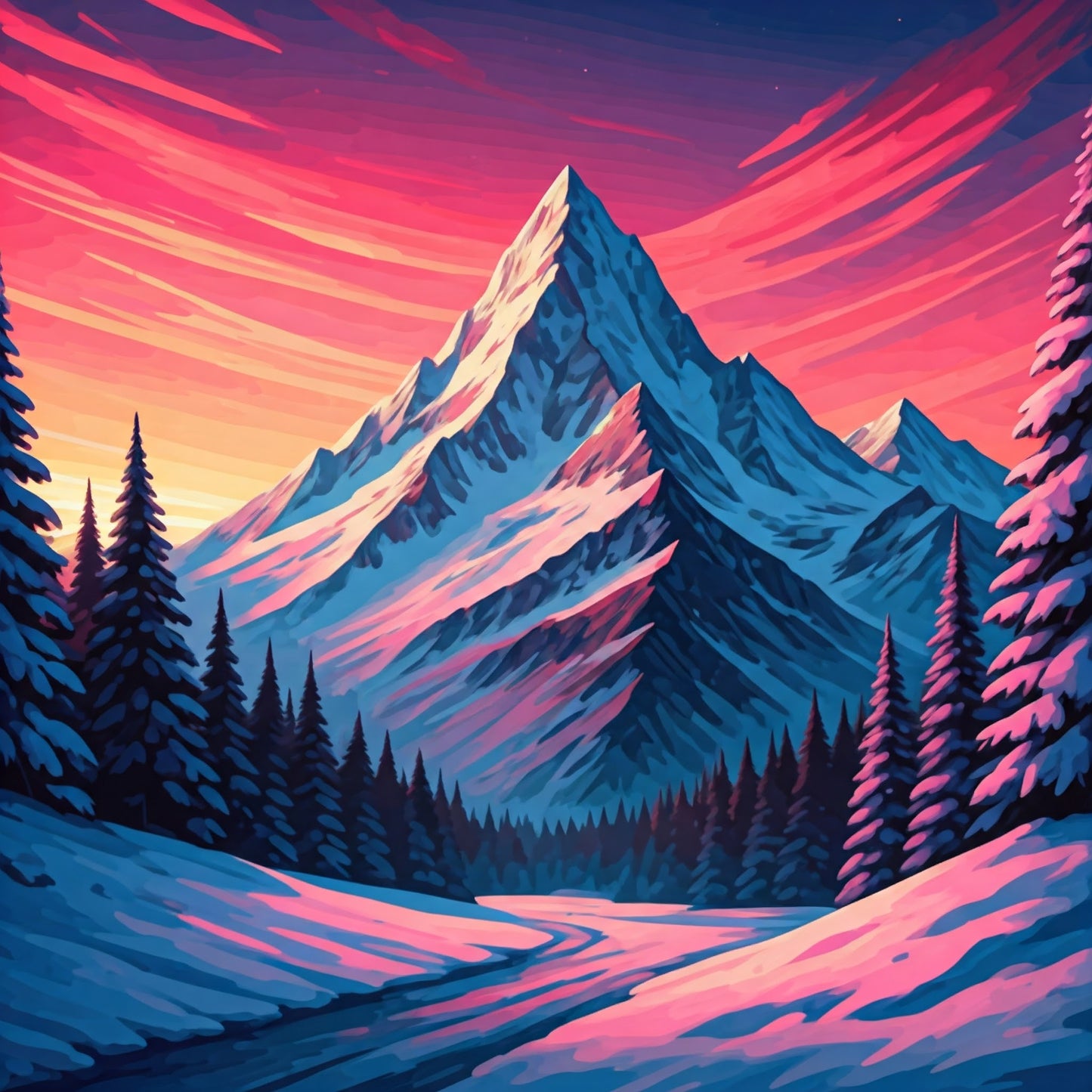 A Mix of beautiful Snowy Mountain Landscapes and Abstract Super bundle pack of 190