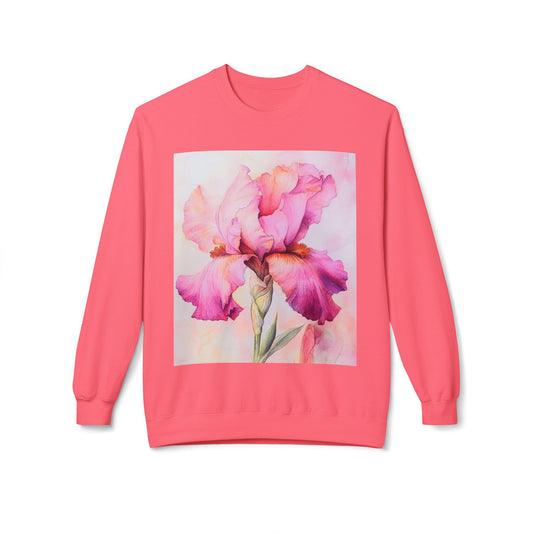 Floral Print Crewneck Sweatshirt, Cozy Sweatshirt, Spring Fashion, Gift for Her, Casual Outfit, Comfortable Fleece