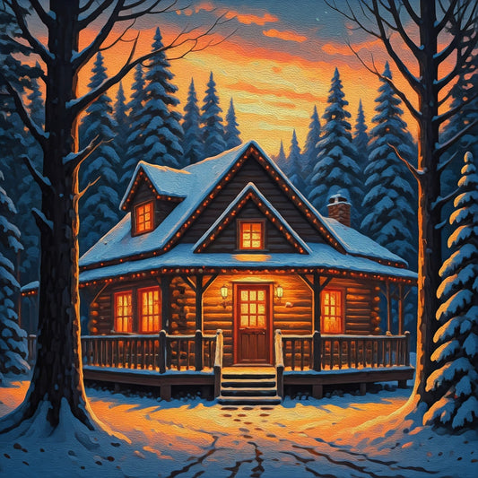 Snow cabin collection of 7