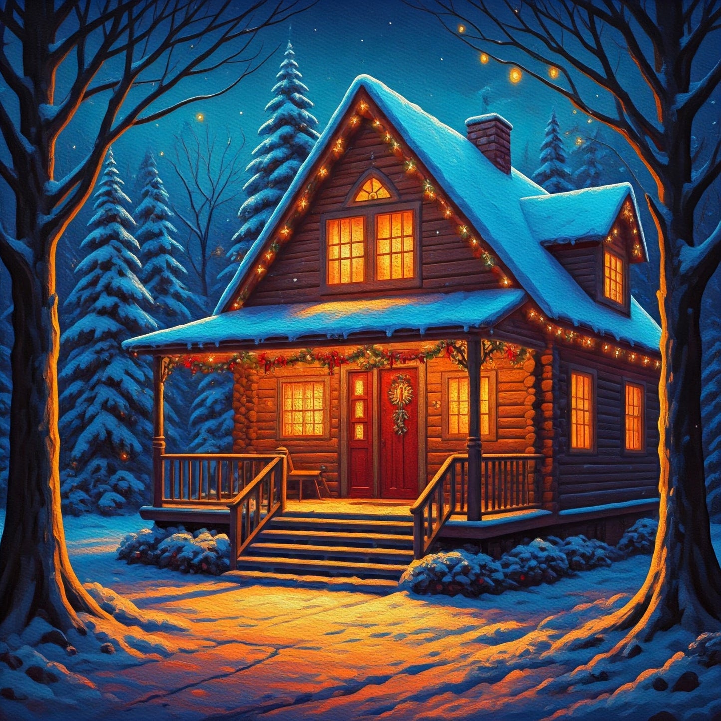 Snow cabin collection of 7