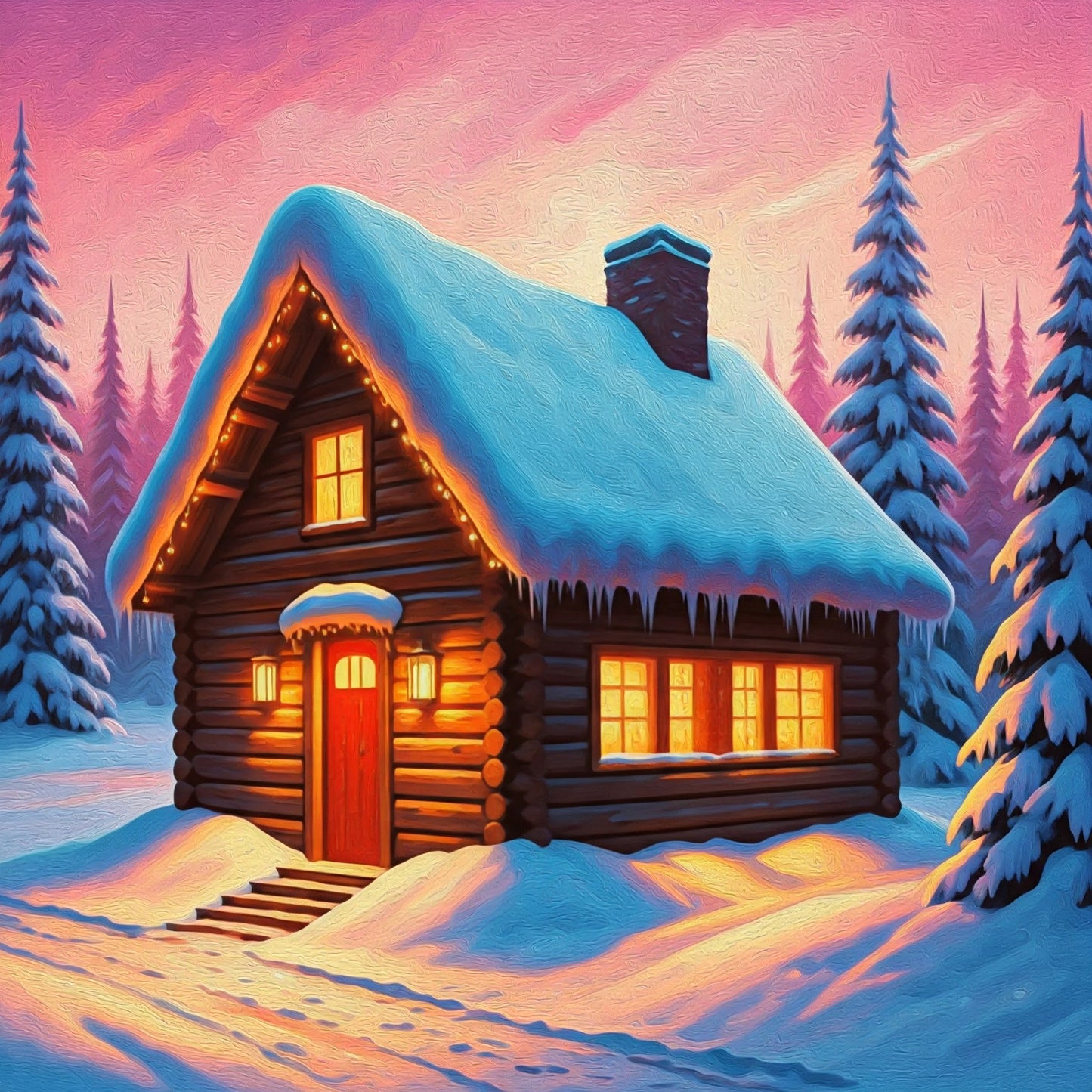 Snow cabin collection of 7