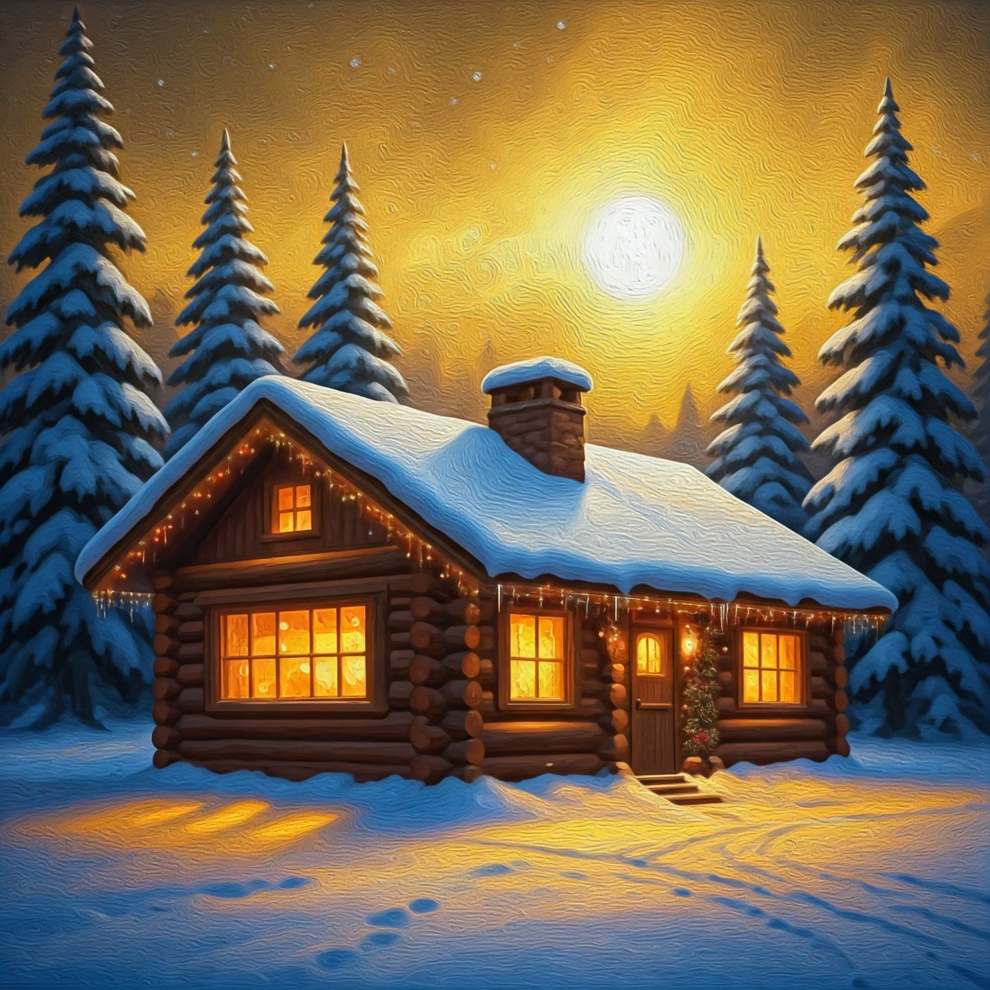 Snow cabin collection of 7