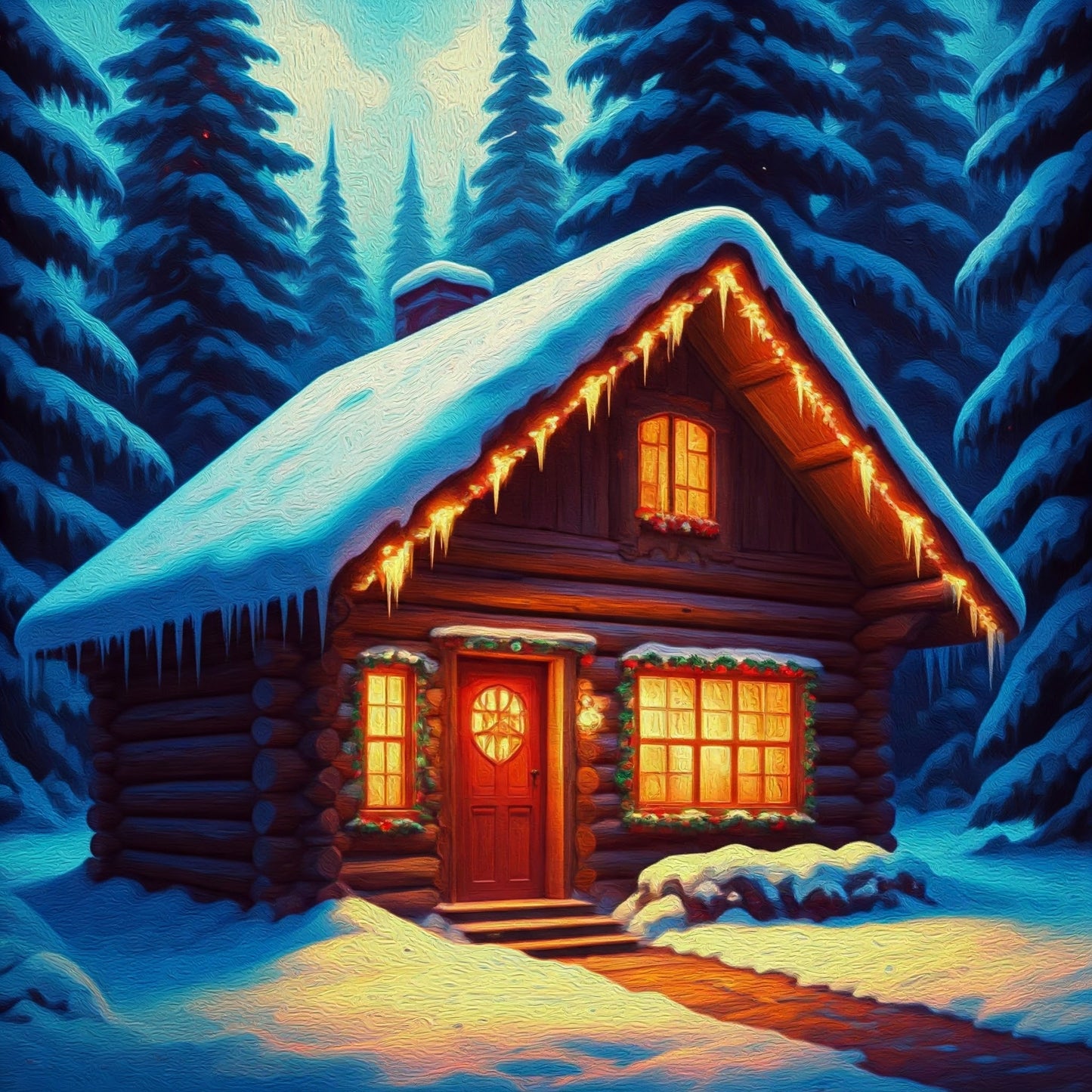 Snow cabin collection of 7