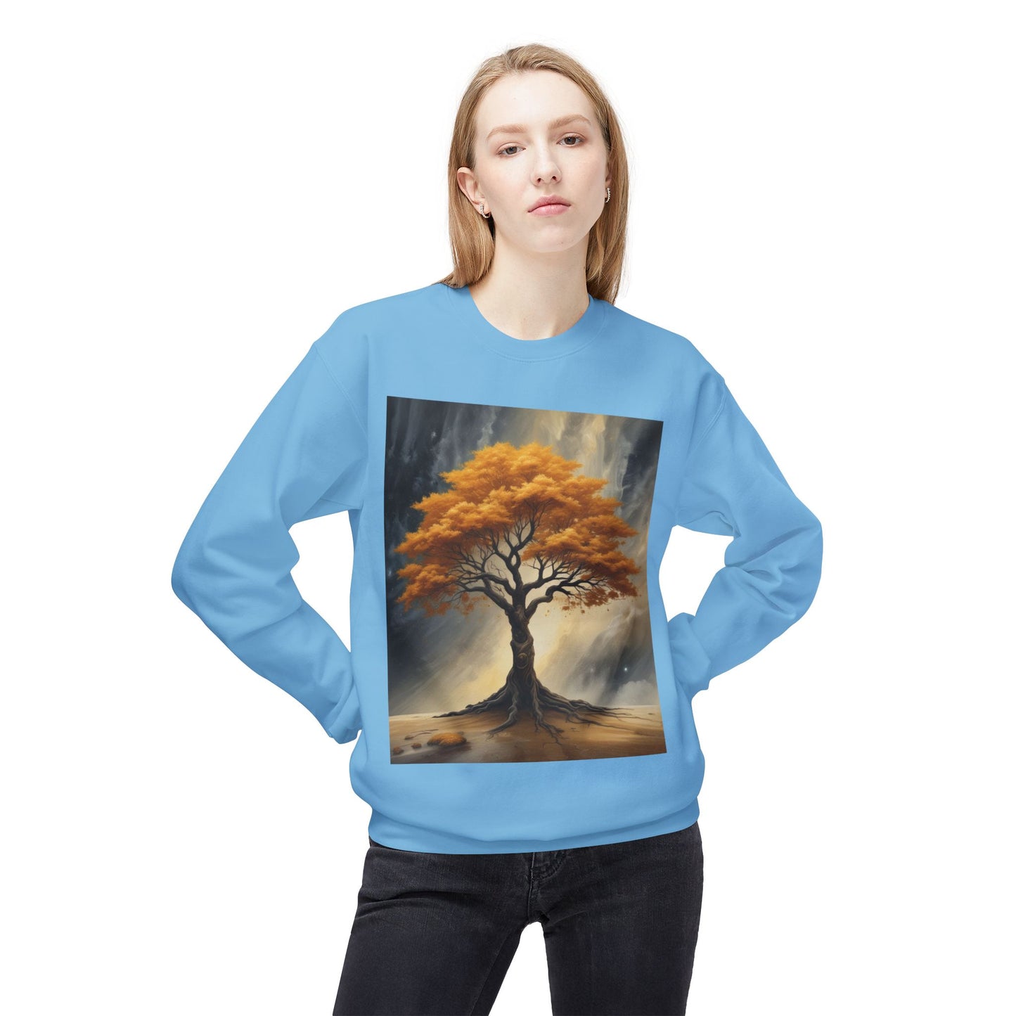 Autumn Tree Sweatshirt, Cozy Fall Apparel, Unisex Crewneck, Nature Lover Gift, Thanksgiving Outfit, Artistic Fleece Sweatshirt