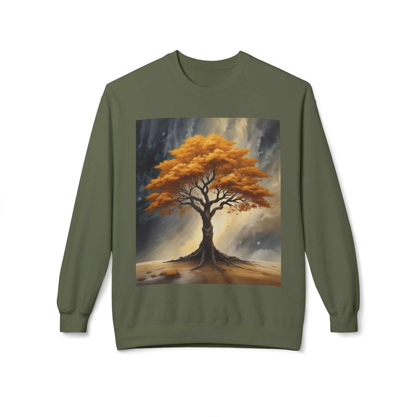 Autumn Tree Sweatshirt, Cozy Fall Apparel, Unisex Crewneck, Nature Lover Gift, Thanksgiving Outfit, Artistic Fleece Sweatshirt