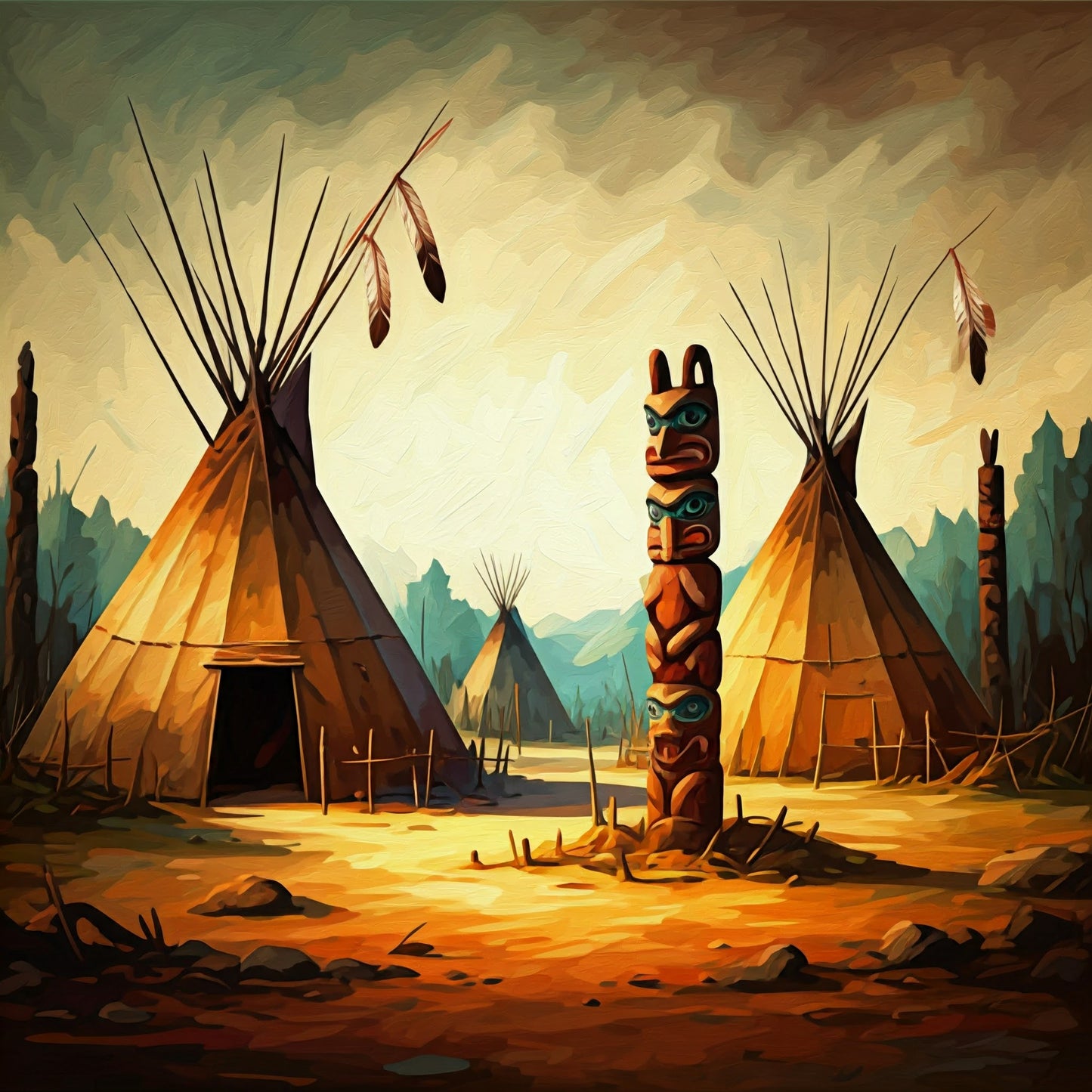 Native America Art collection of 8