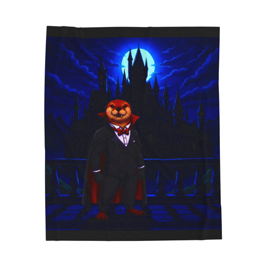 Halloween Agent Quacks Series Velveteen Plush Blanket - Vampire Gearshift Design