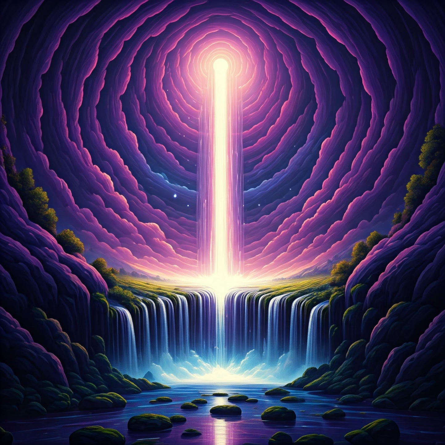 Cosmic waterfall