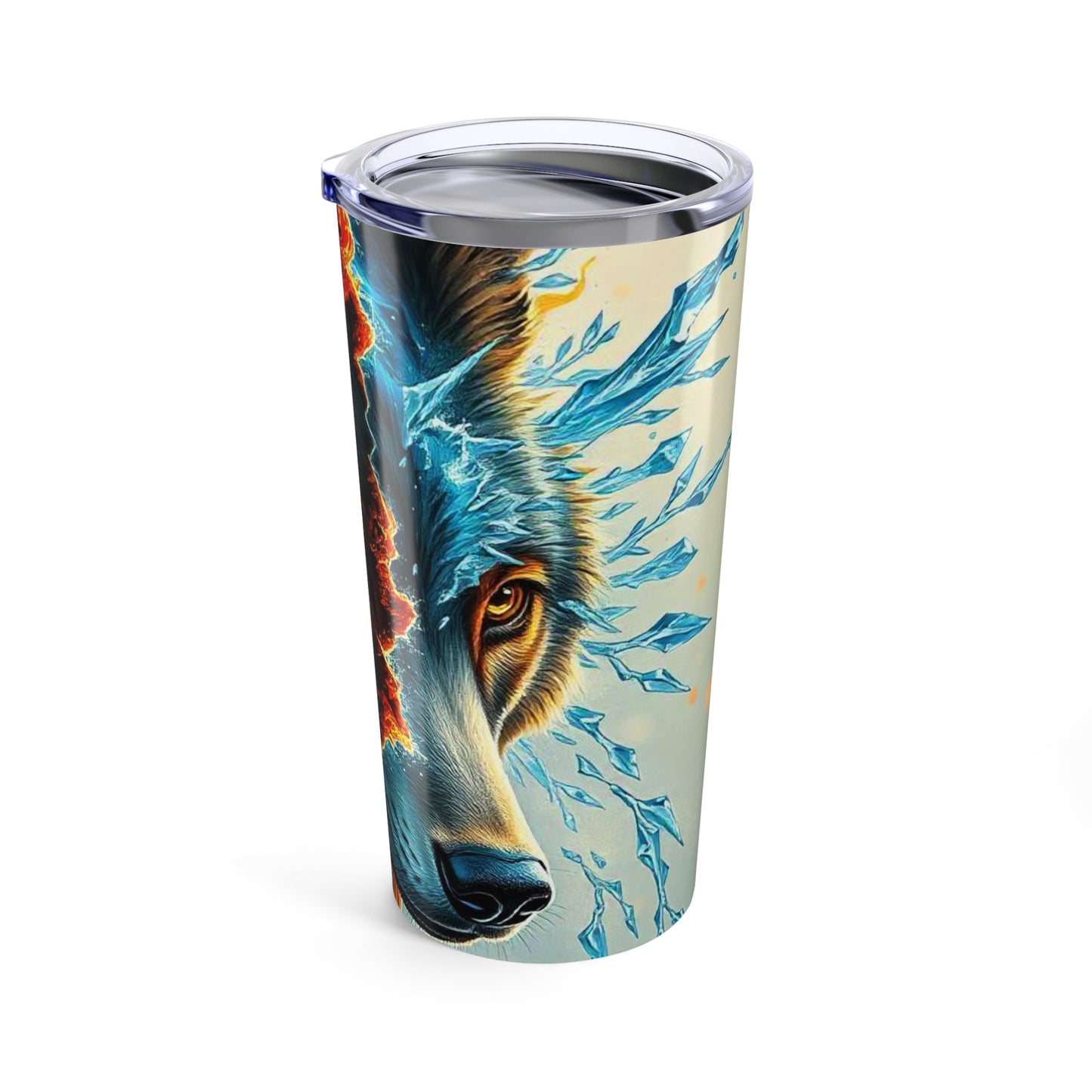 Wolf Spirit 20oz Tumbler, Stainless Steel Travel Cup, Unique Gift for Nature Lovers, Adventure Mug, Personalized Wildlife Drinkware