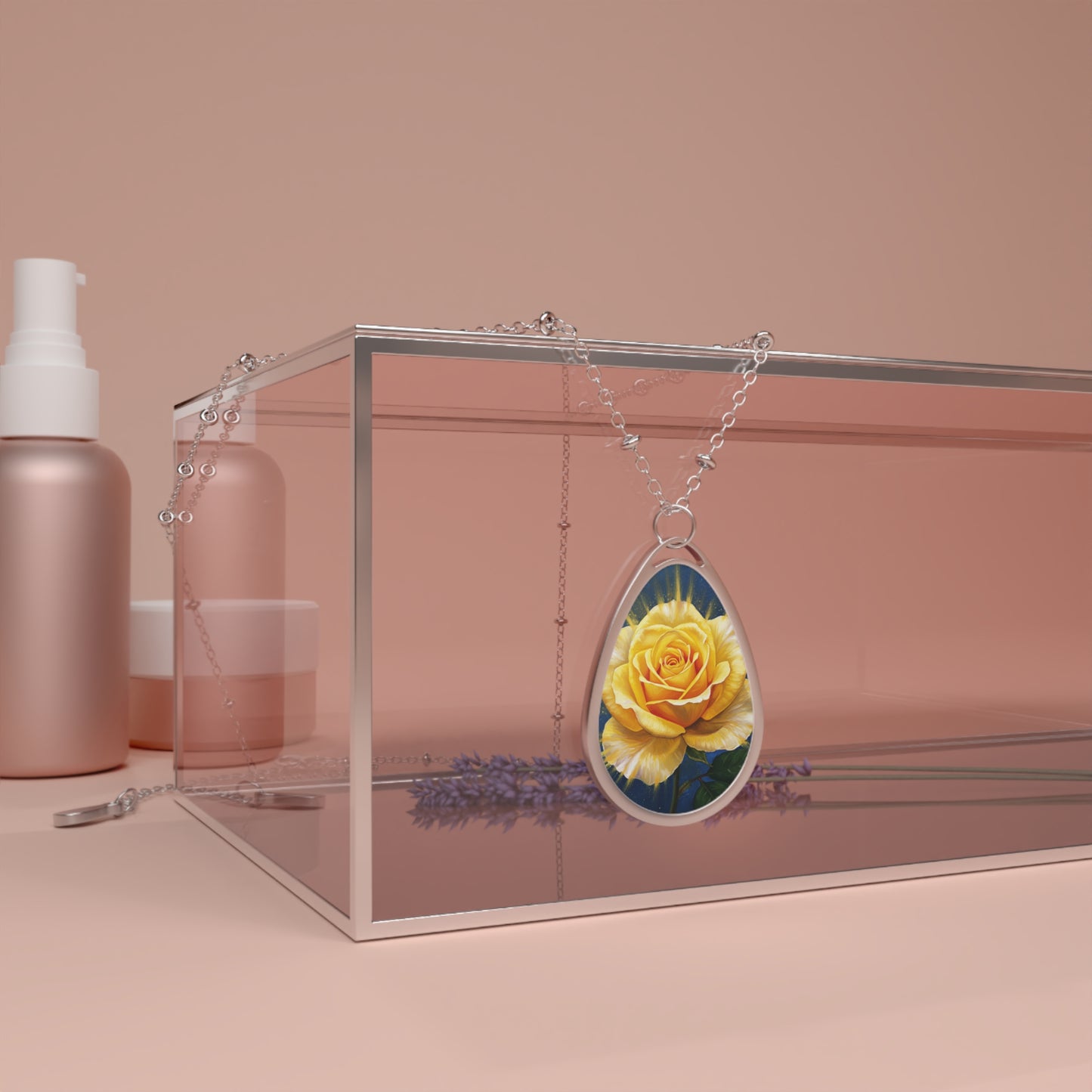 Shining Rose Oval Necklace