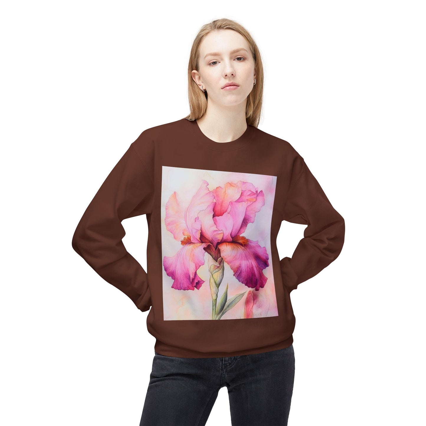 Floral Print Crewneck Sweatshirt, Cozy Sweatshirt, Spring Fashion, Gift for Her, Casual Outfit, Comfortable Fleece