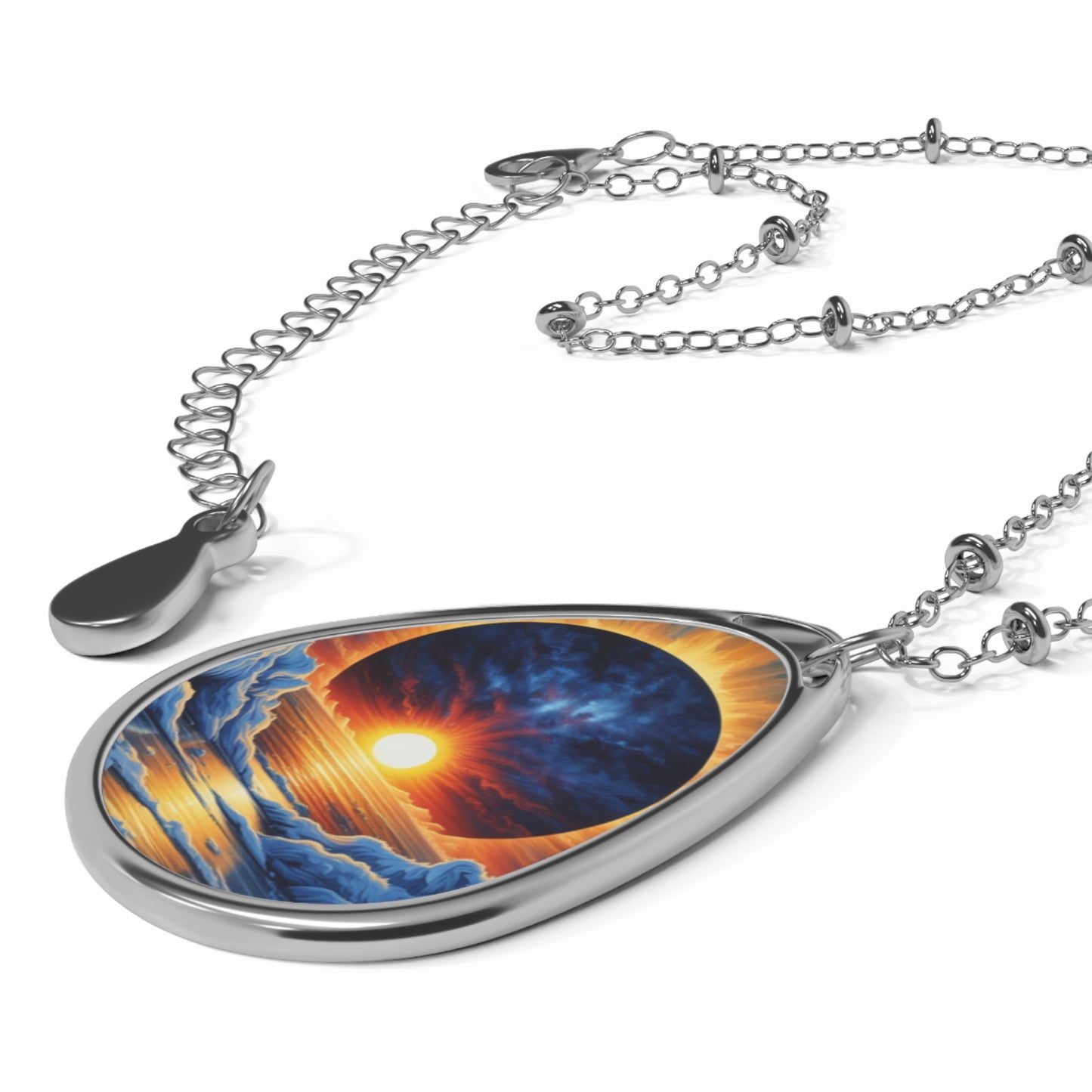 Frozen Sunset Oval Necklace