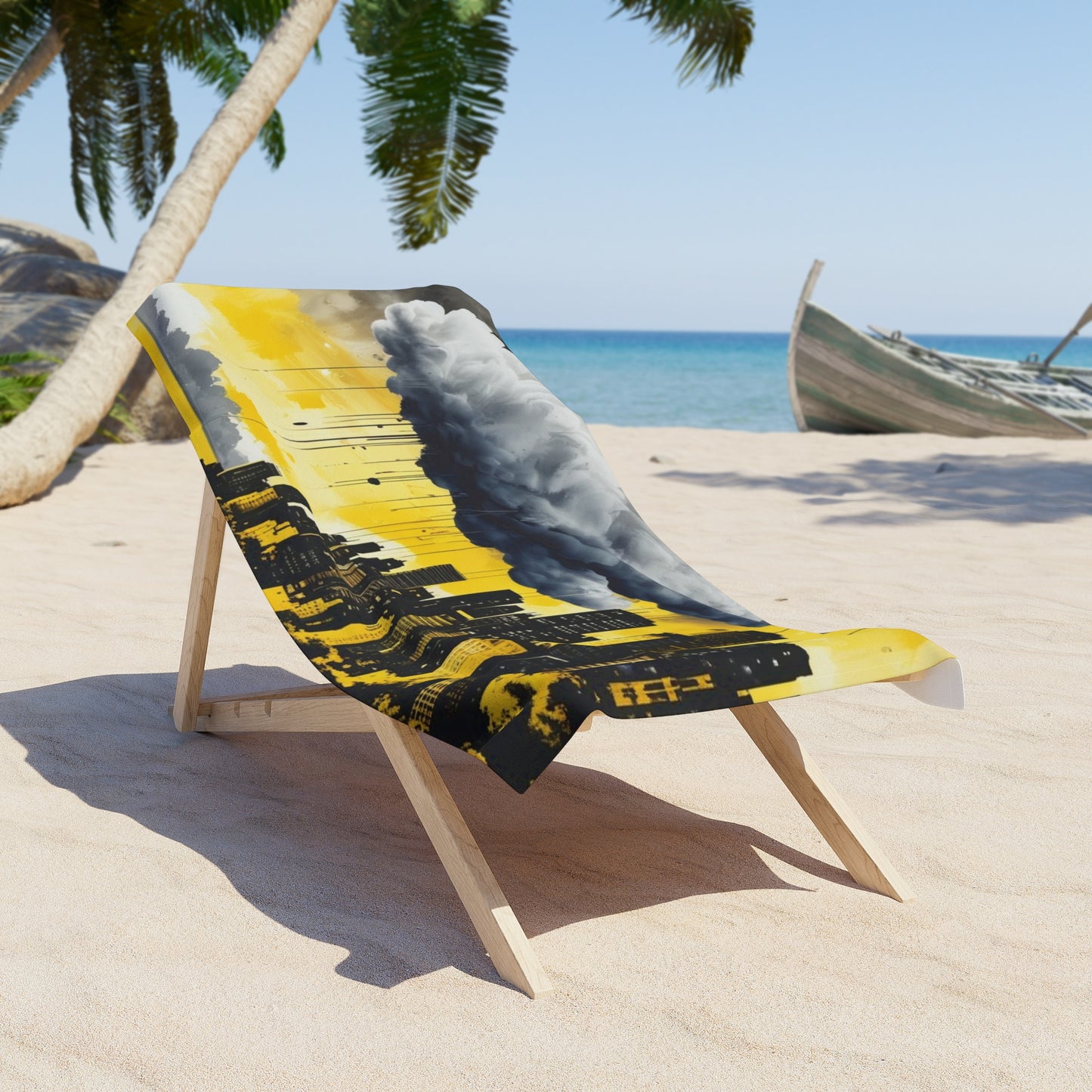 Raining City Beach Towel
