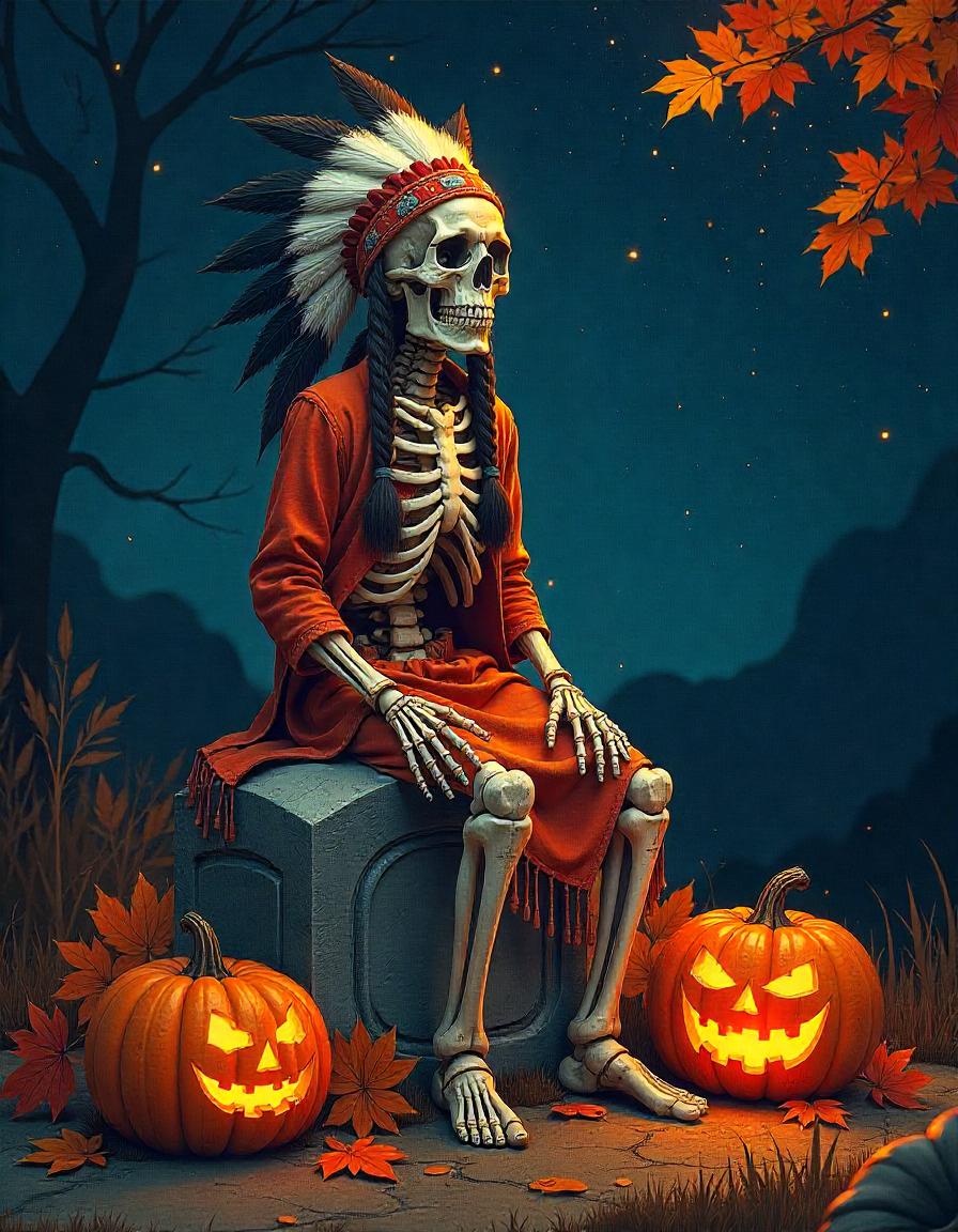 Indian Skelton pack of 2 Halloween no fear