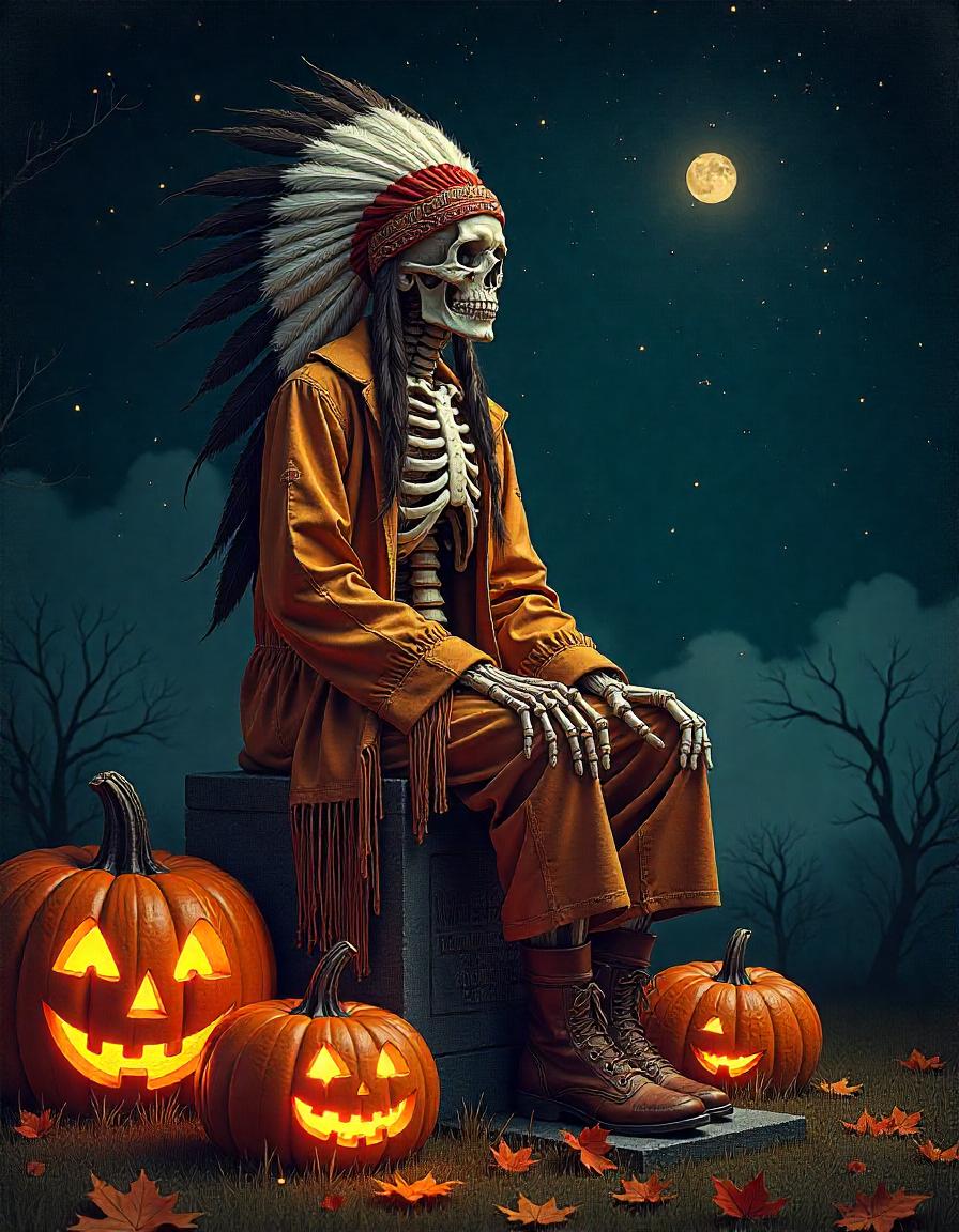 Indian Skelton pack of 2 Halloween no fear