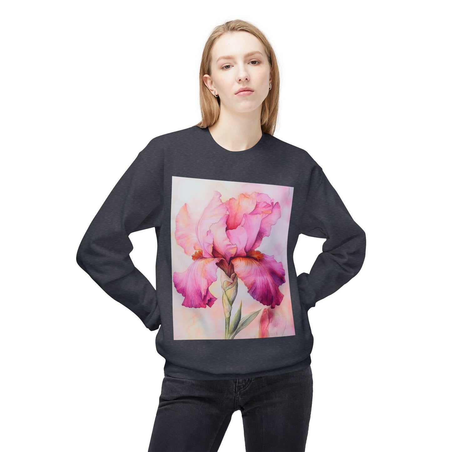 Floral Print Crewneck Sweatshirt, Cozy Sweatshirt, Spring Fashion, Gift for Her, Casual Outfit, Comfortable Fleece