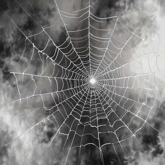 Black and white spider web