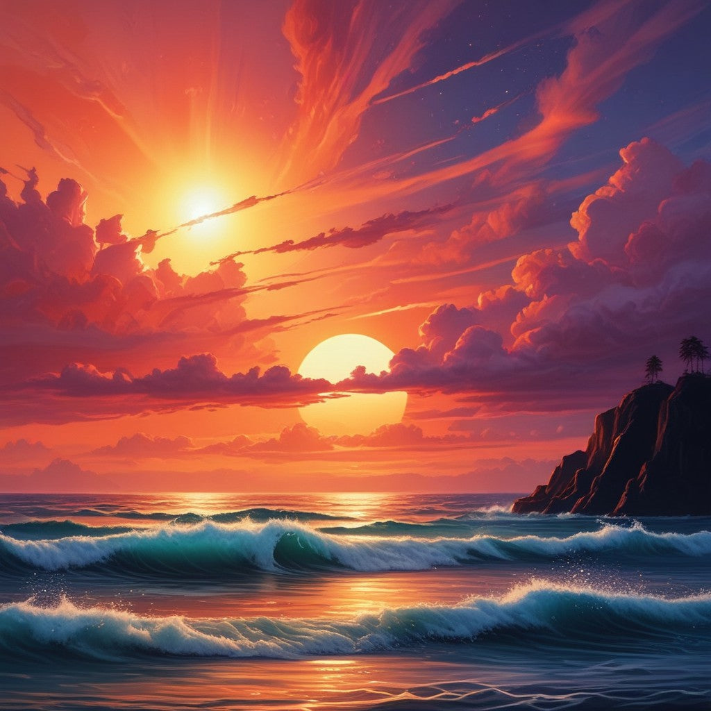 Sunrise of the ocean collection of 100