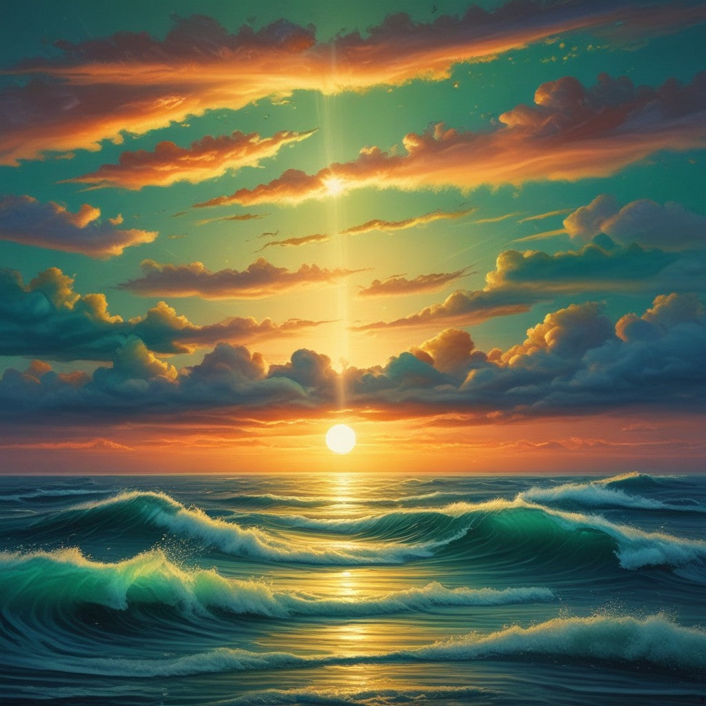 Sunrise of the ocean collection of 100