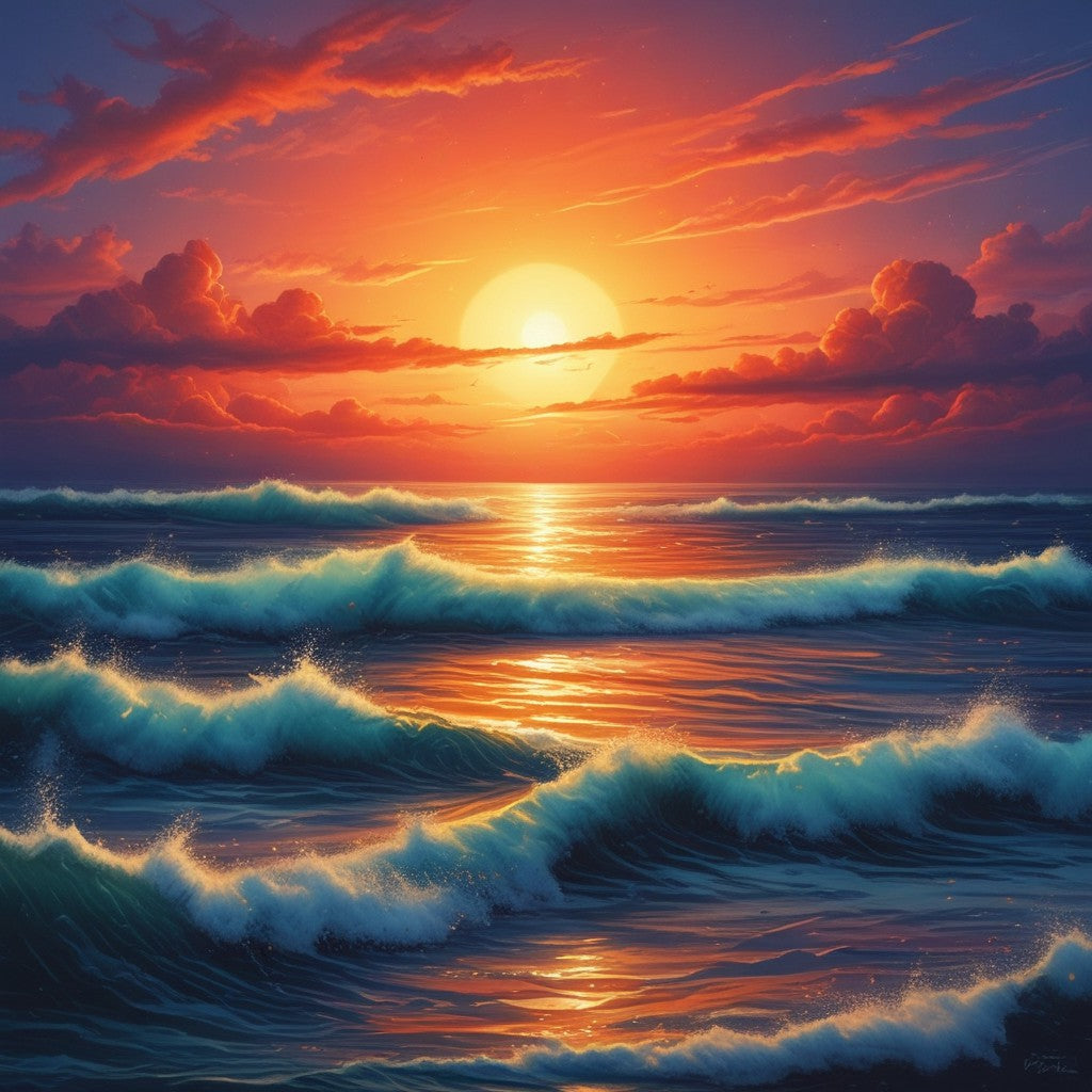 Sunrise of the ocean collection of 100