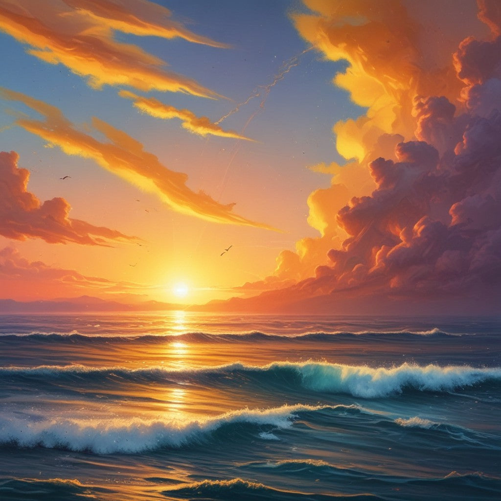 Sunrise of the ocean collection of 100