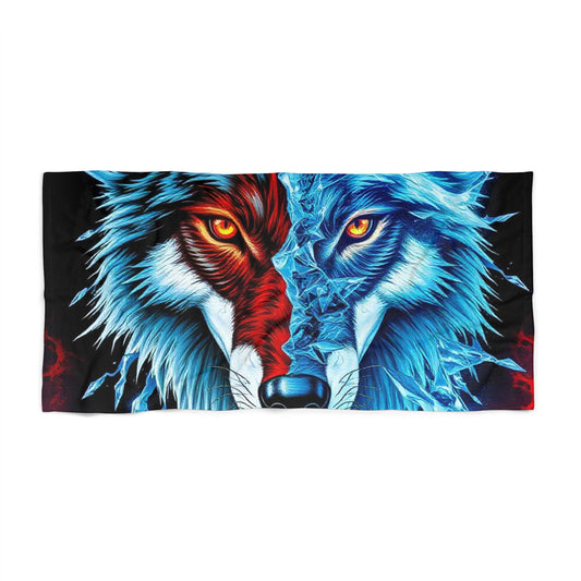 Ice Wolf Beach Towel
