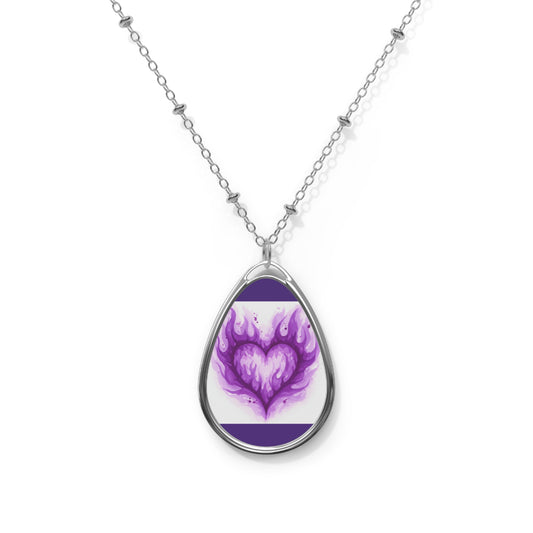 Fire Heart Oval Necklace