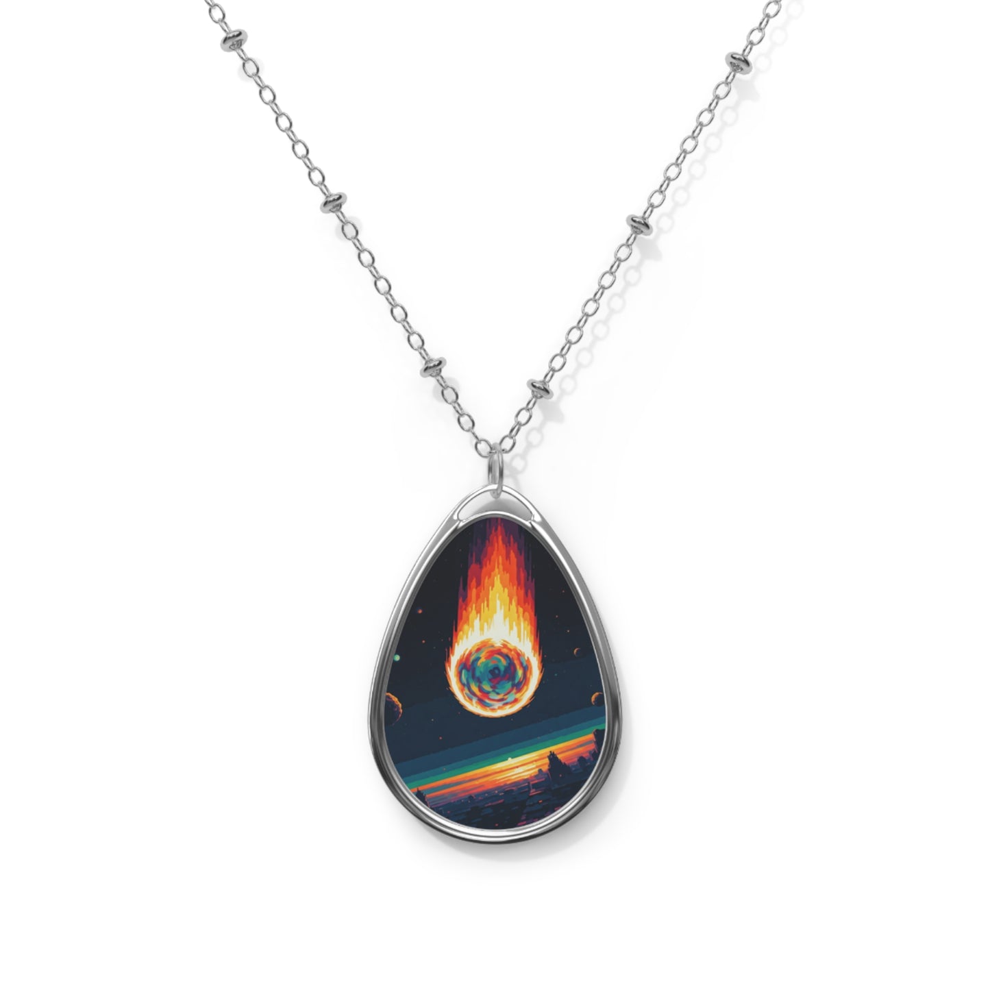 Falling Meteor Oval Necklace