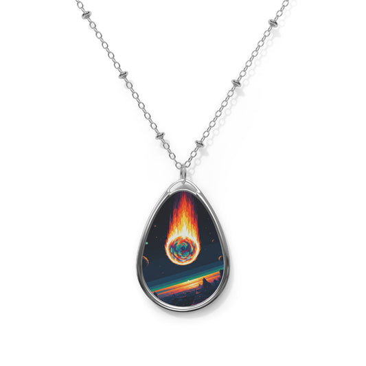 Falling Meteor Oval Necklace