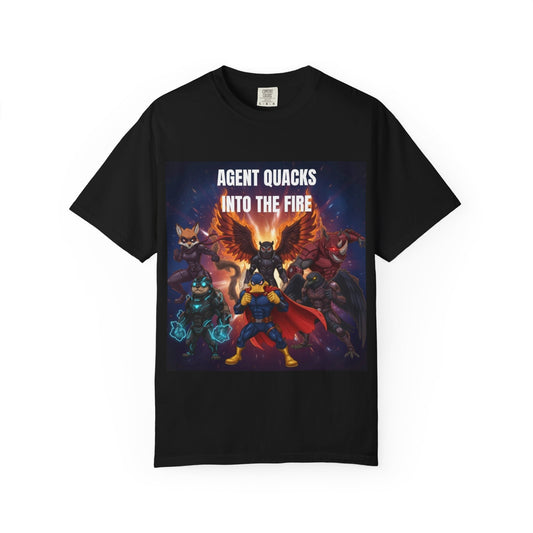 Agent Quacks – Into the Fire | Unisex Garment-Dyed T-Shirt